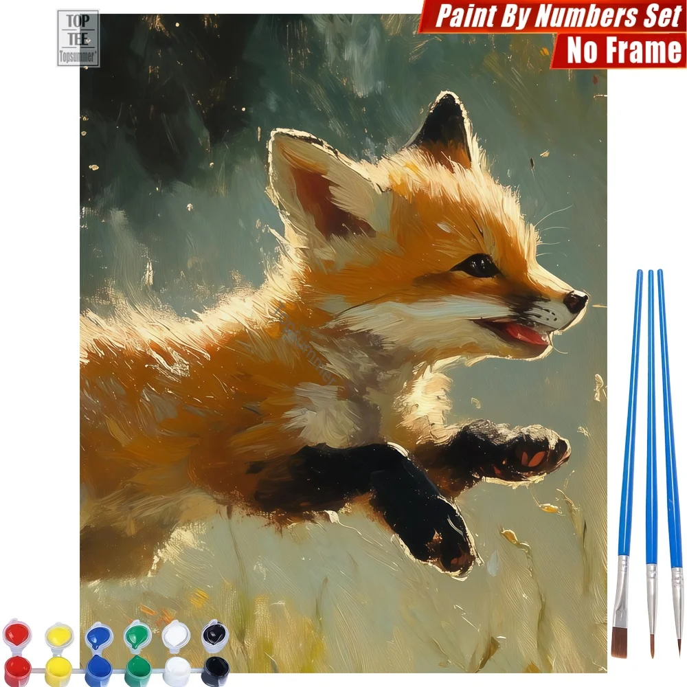 

Набор для рисования по номерам Leaping Fox Dynamic DIY - Динамичная картина с лисой, декор для дома и спальни, подарок на Хэллоуин для жены