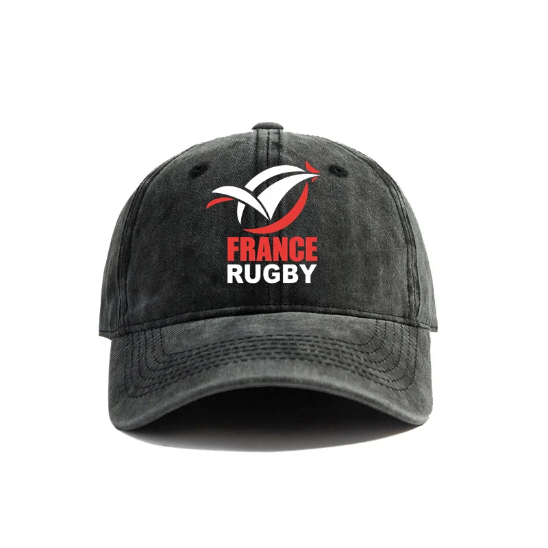 France Rugby Baseball Cap Distressed Hats Cap Men Women Retro Outdoor Summer Adjustable France Rugby Fans Hats MZ-599