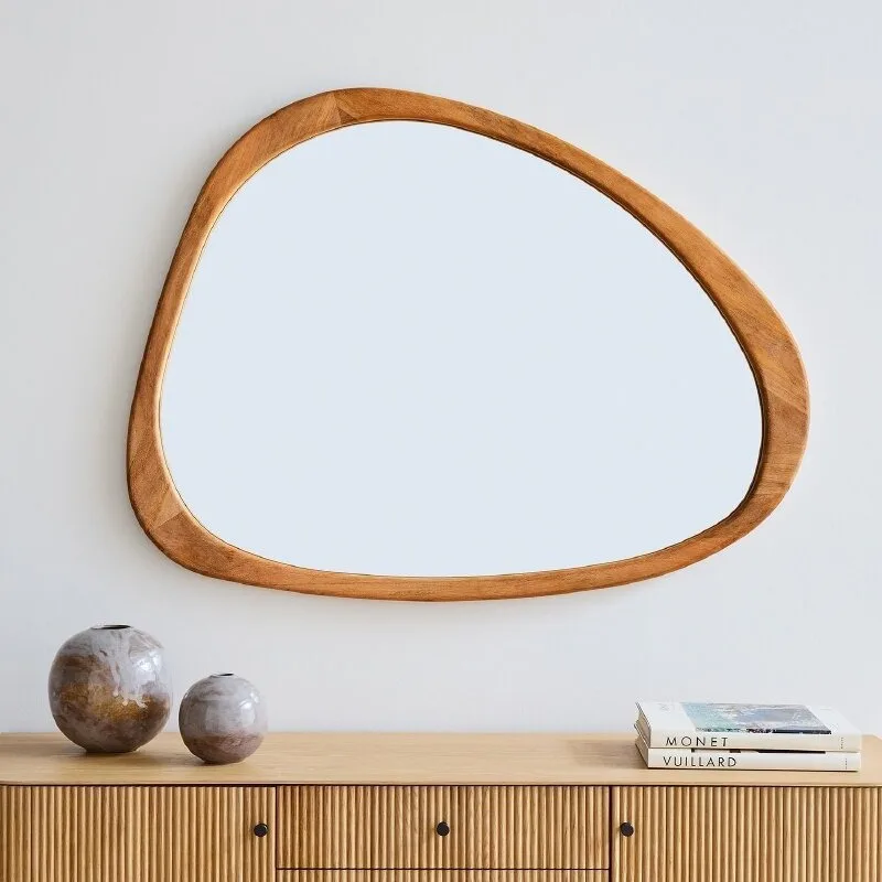 Espelho de maquiagem de parede de comprimento total estilo medieval espelho de maquiagem de quarto em formato especial adequado para pendurar cortinas de casa