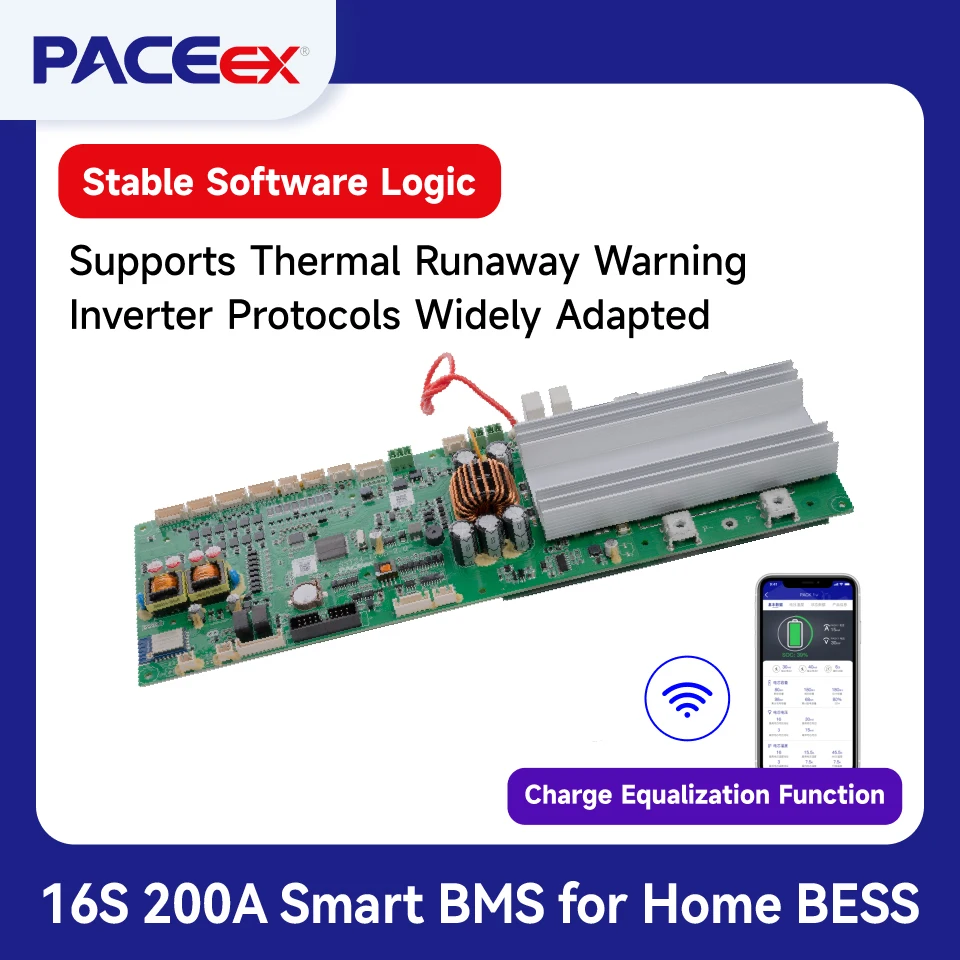 PACEex 16S 200A BMS Ekuilibrium Aktif BMS PACE Kualitas Tinggi 200A BMS