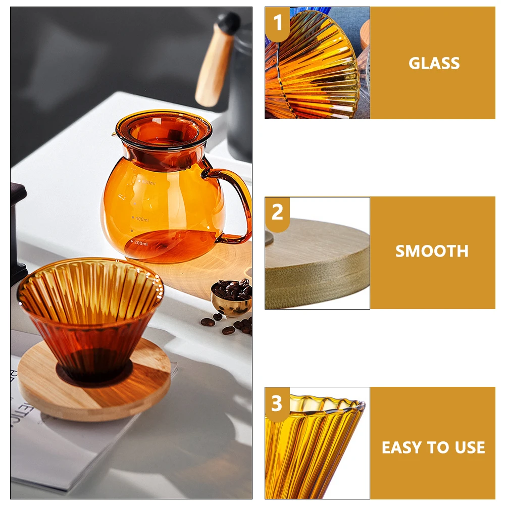 

Coffee Filter Cone Pot Funnel Making Tool Accessories Glass Household Dripper Travel