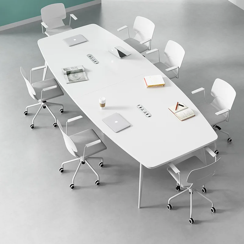 

Conference Long Simple modern small desk Oval Nordic conference room and combination White negotiation t
