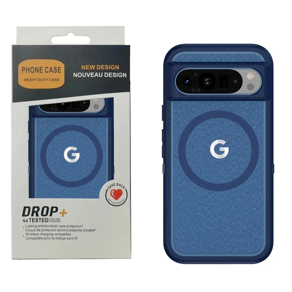 

Heavy Armor Magnetic Wireless Charging Rugged Case For Google Pixel 10 9 Pro XL 8 A Pro PC+TPU Enhanced Shockproof Buffer Cover