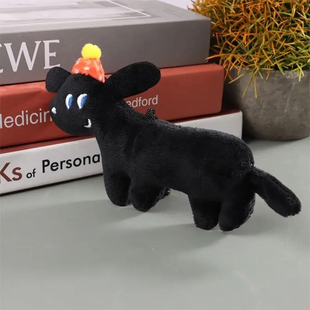 Carino con sciarpa Portachiavi cane nero Zaino Charms Stile coreano Ciondolo cucciolo di Natale Peluche bambola giocattolo da donna