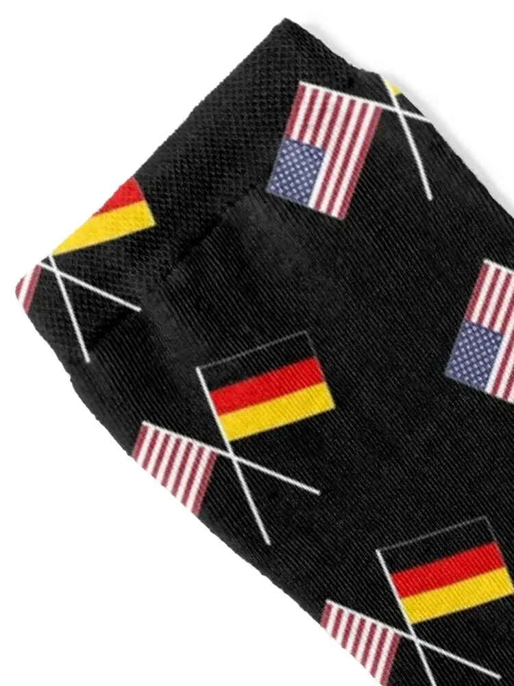 USA Germany crossed flags friendship Socks custom sports floral Ladies Socks Men's