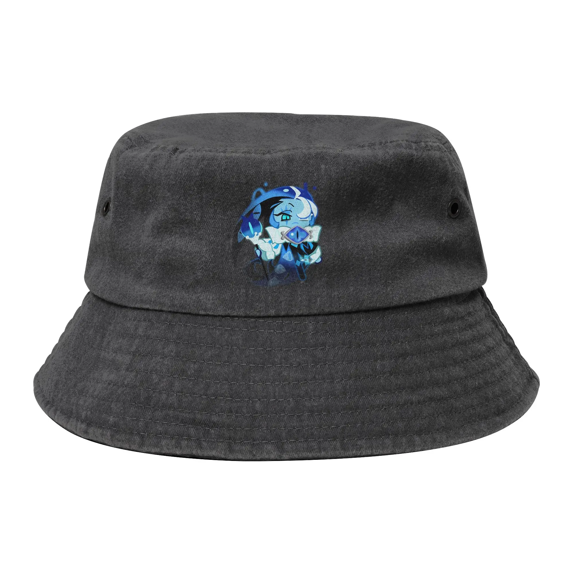 Shadow Milk Cookie Run Kingdom Bucket Hats Men Women Vocation Cute Cartoon Anime Distressed Cotton Floppy Hat for Fisherman Hats
