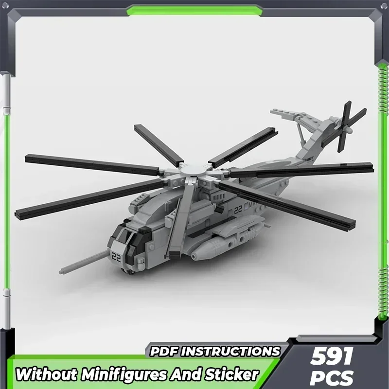 Moc cegły budowlane Model wojskowy w skali 1:72 CH-53E helikopter technologia modułowe klocki prezenty zabawki świąteczne zestawy do samodzielnego montażu