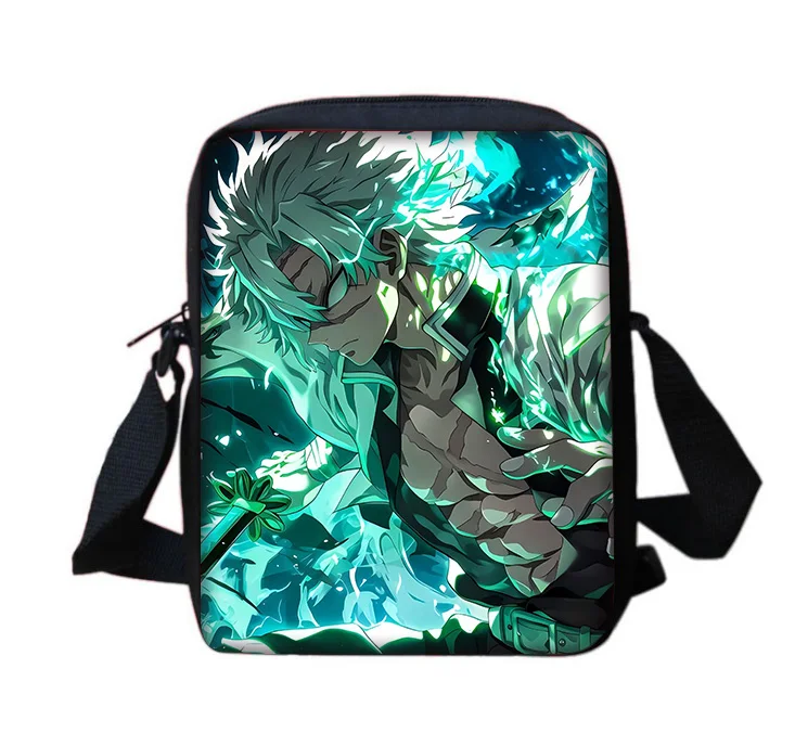 Japan Anime Demon Slayer Boy Girls Printed Shoulder Messenger Bag Child Casual Handbag Men Women Phone Bag Shopping Bag