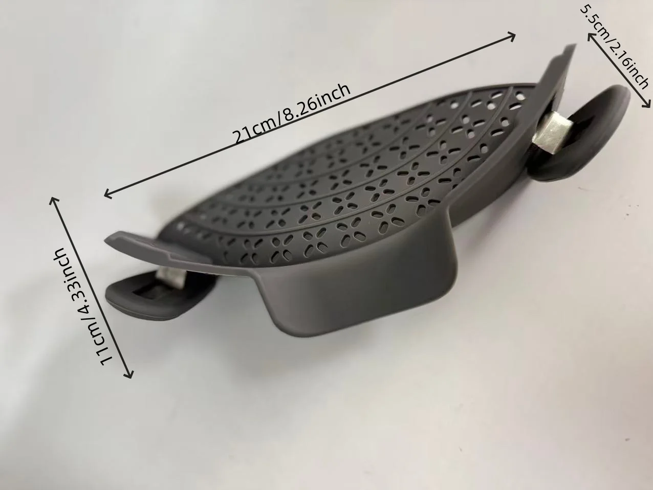 Silicone Clip On Strainer，Clip on Strainer for Pots Pans, Hands-free Clip-on Heat Resistant Silicone Colander Pour
