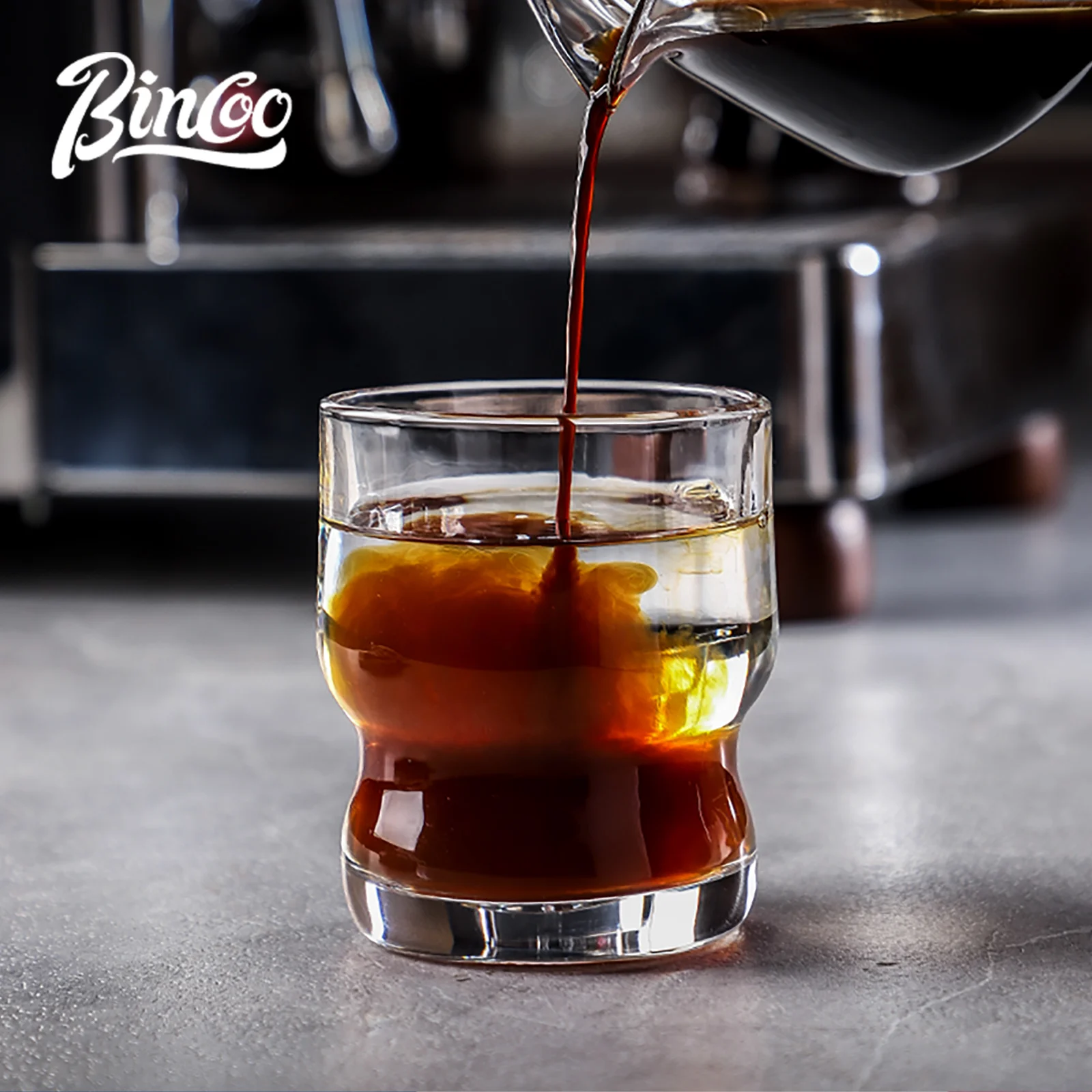 

Bincoo 260ml Latte Art Glass Coffee Cup - Wide Mouth Thick Wall Barista Cup for Espresso Cappuccino and Hot Drinks