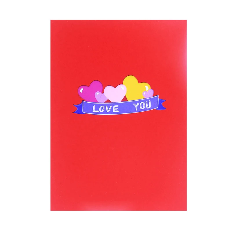 بطاقة تهنئة منبثقة على شكل قلب ثلاثية الأبعاد، عيد الحب، فكر بك، هدية عيد ميلاد، بطاقة شكر، بطاقة التعاطف