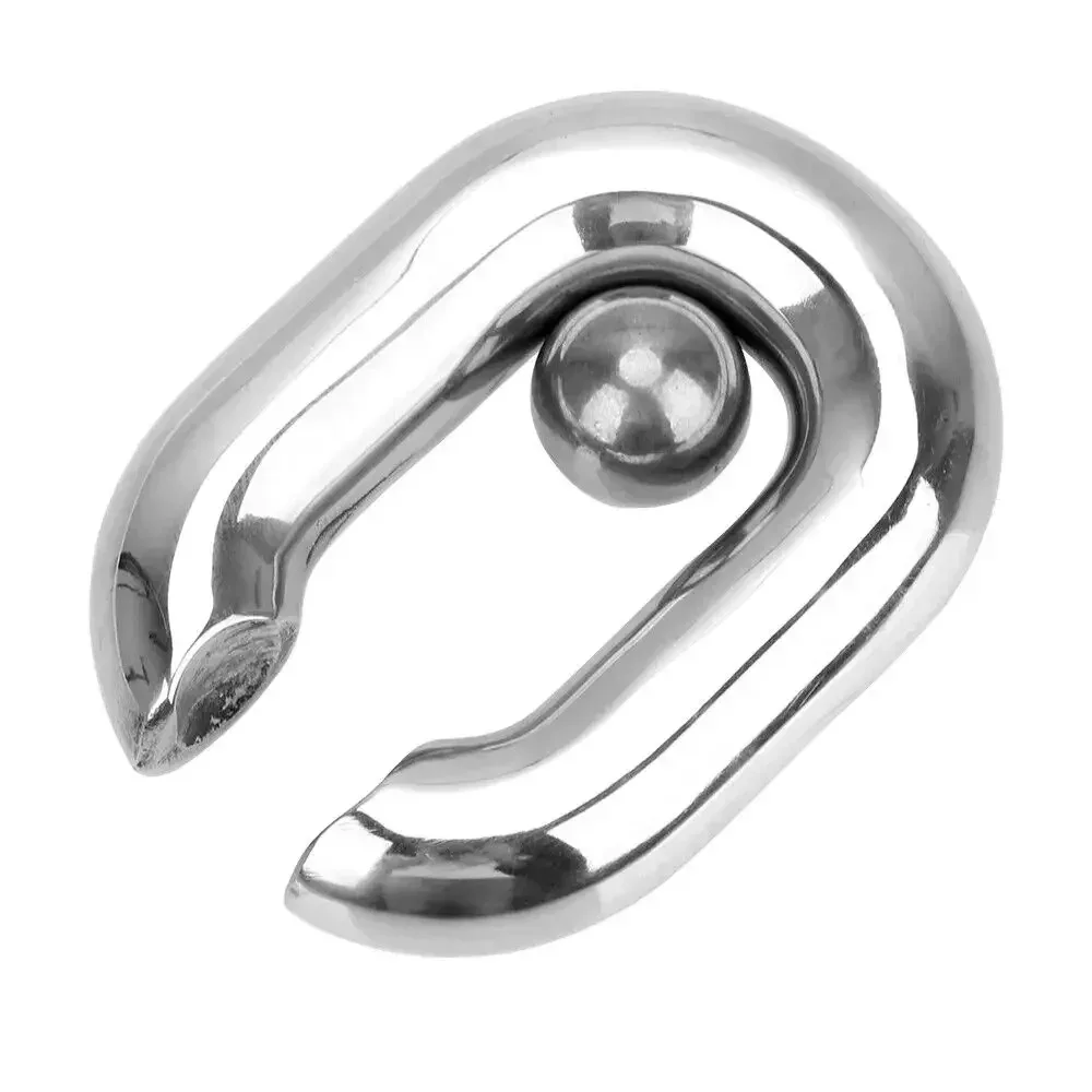 Male Heavy Duty BDSM Stainless steel Ball Scrotum Stretcher metal penis bondage Cock Ring Delay ejaculation male new Sex Toy Men - view 4