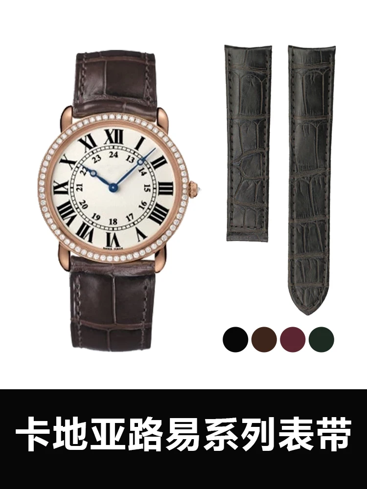 Watchband  For Cartierrondeserieswr000451louis Leather Watch Band American Crocodile Leather Watch Strap Special