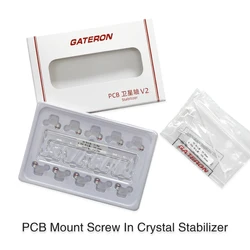 Gateron V2 Stabilizers Clear PCB Mount Screw in Stabilizer Pre-clipped with Patent Non-Dropping Wire Keyboard PCB Repair Pad Set