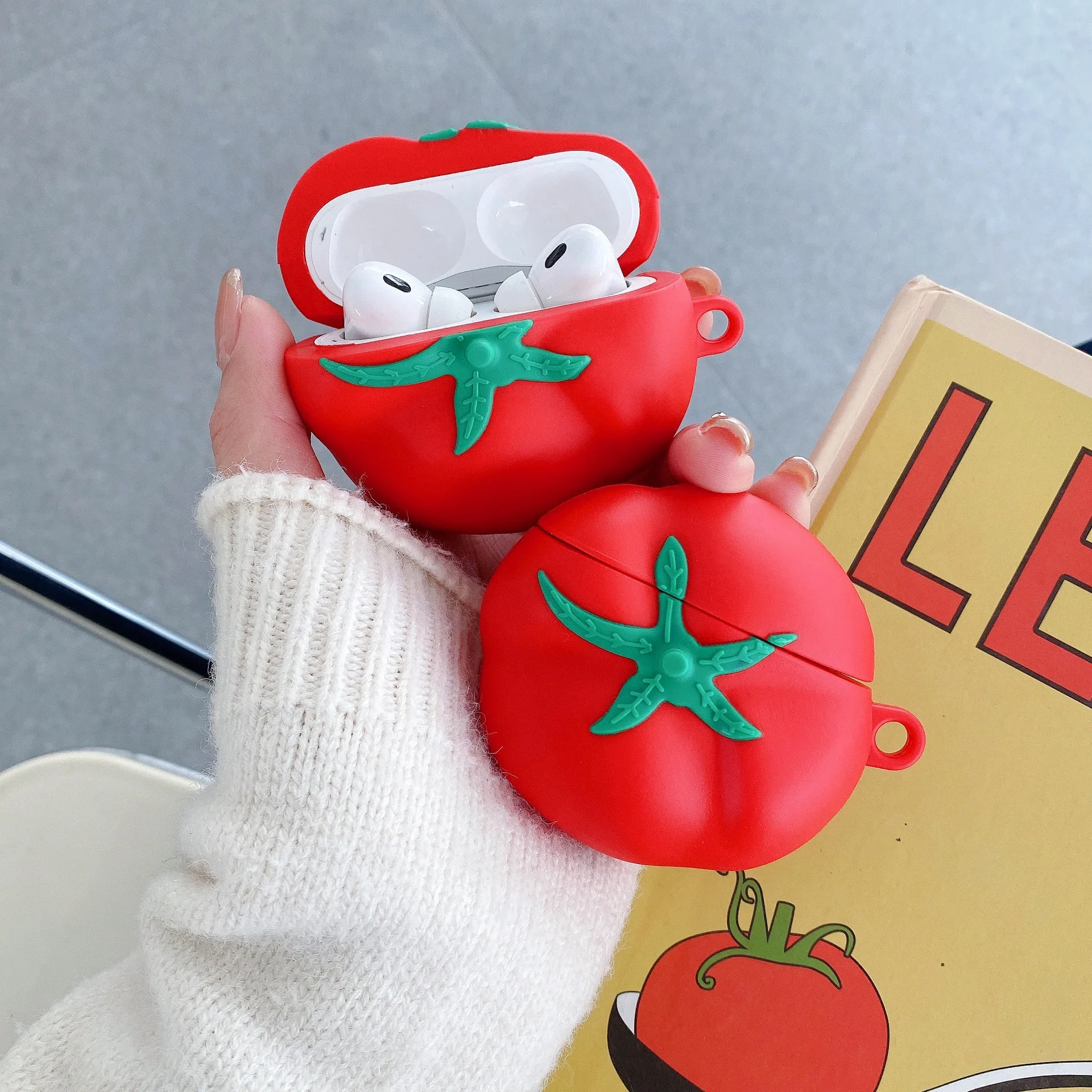 3D Simulation Tomato Earphone Case For Airpods 1 2 3 2021 Cute Cartoon Creativity Cover For Airpods Pro 2 Cover For Airpods 4