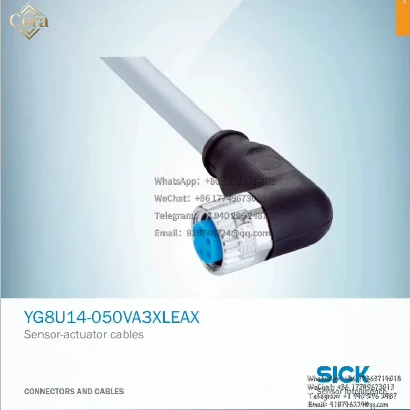 SICK Brand YG8U14-050VA3XLEAX Order no. 2095963 Sensor-actuator cables Connectors And Cables sensor