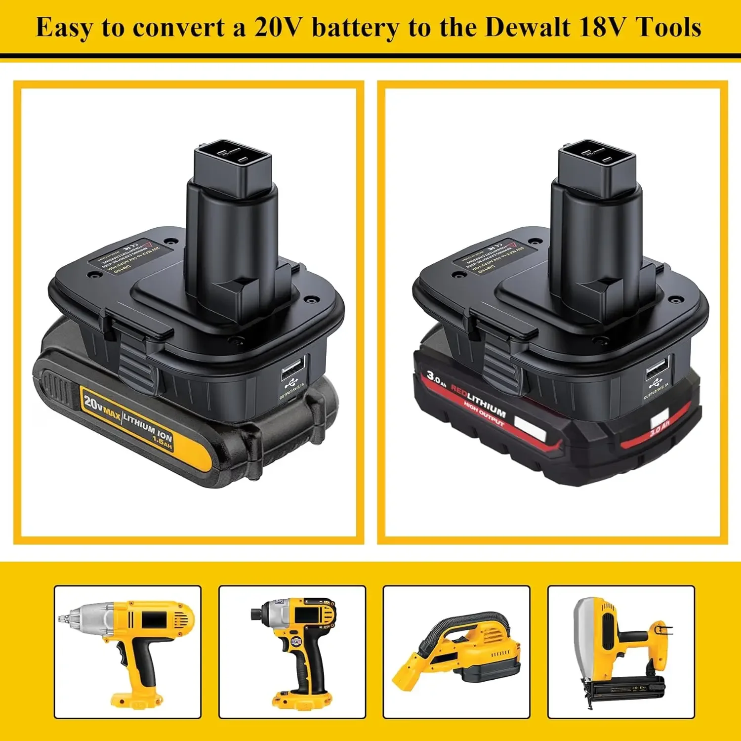 Imagem -04 - Adaptador de Bateria Conversor Dm18d para Dewalt 20v para Milwaukee 18v Bateria Li-ion Converter para Ferramentas de Bateria Ni-cd Dewalt 18v