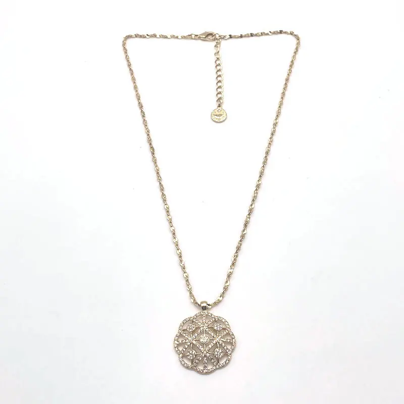 

New Full Diamond Pendant Necklace Trendy Minimalist Copper Chain Chic Cool - Tone Elegant Jewelry
