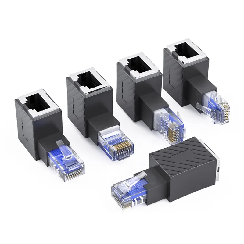 

Cat5e/Cat6 Ethernet Extension Adapter 90 Degree RJ45 Male to Female Coupler for LAN Network Cable Network Switch TV Space-Saving