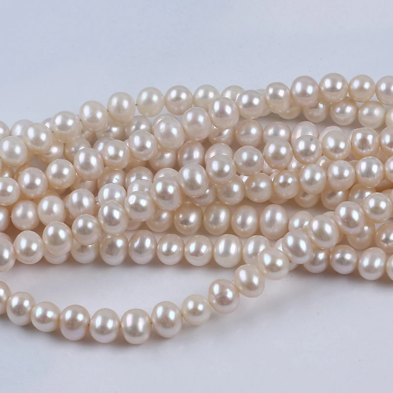 

6.5-7mm AAA Natural White Real Freshwater Potato Pearl Strand for jewelry making