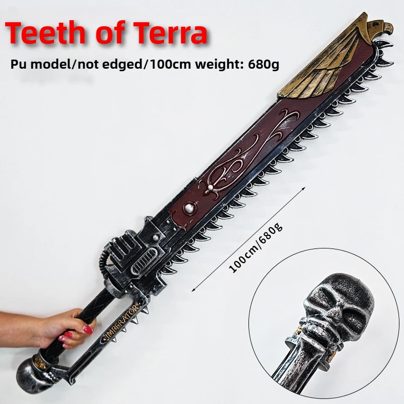 100cm periféricos de jogo dentes de terra espada de motosserra armas pu modelo brinquedos espadas grande escala cosplay adereços menino presentes de halloween