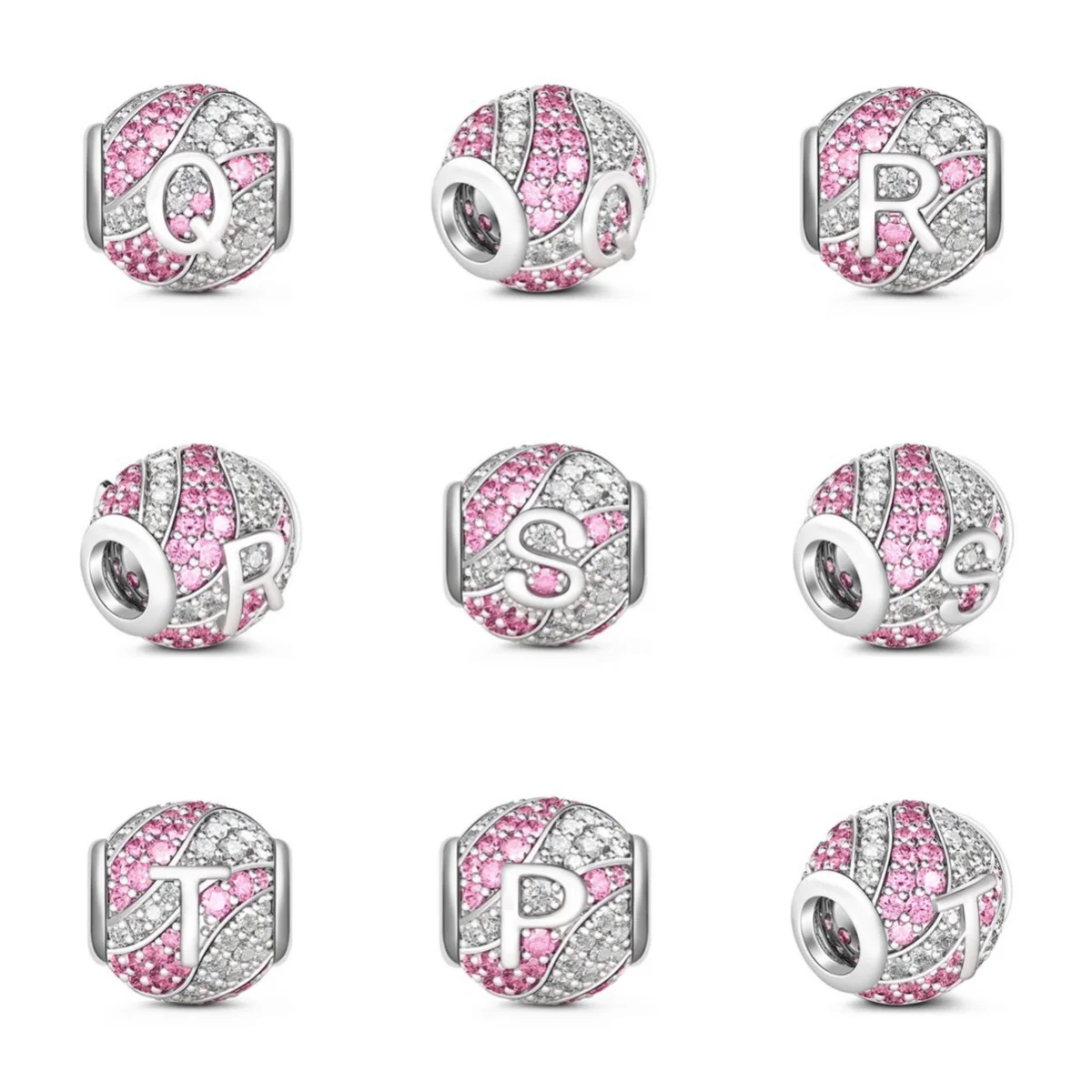 

925 Silver Bead Bracelet Beaded Scattered Beads Pink Shining Galaxy Diy Accessories