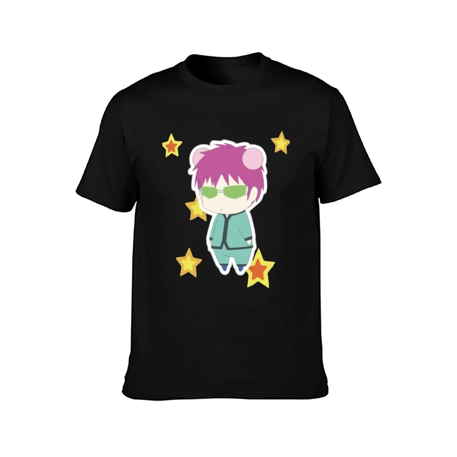 Saiki K Cute Illustration with stars T-Shirt Comfort Stretch Tee Shirt T-Shirt