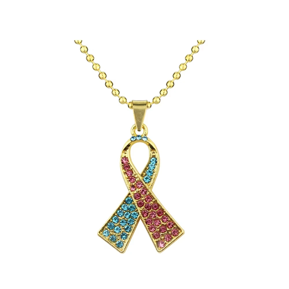 Concientización sobre el cáncer de mama, dijes de cinta rosa para mujer, collar, accesorio de joyería, regalos para mujer y niña