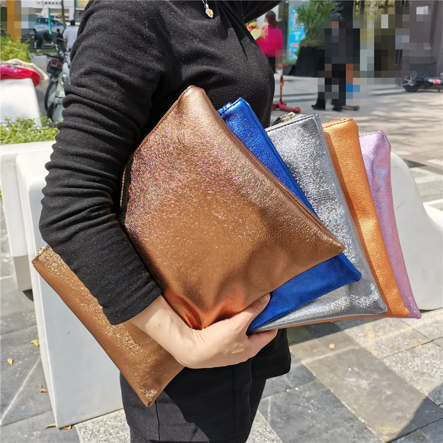 Bolsos de mano de día para mujer, bolso de mano tipo sobre de cuero PU para mujer, bolsos de mano para mujer, bolso de diseño de marca azul, maletín A4 rosa