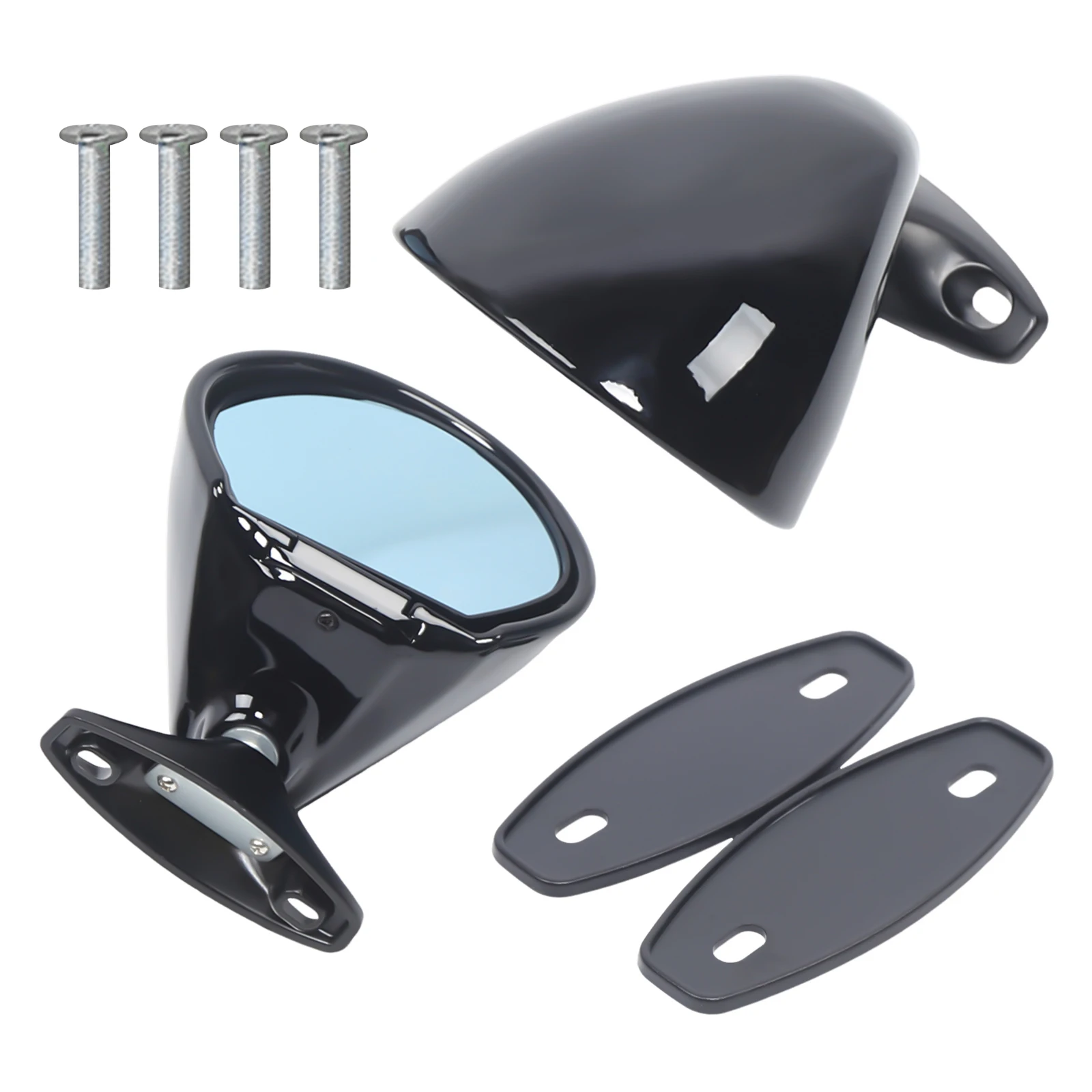 1 Pair Left & Right Vintage Classic Universal Car Racing Door Wing Side Rearview Wing Mirrors 2PC