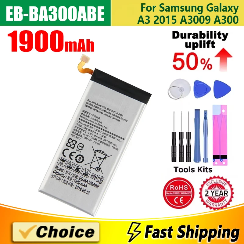 EB-BA300ABE,Brand New Replacement Phone Lithium Battery+Tool,For SAMSUNG Galaxy A3 A3000 A3009 A300X,1900mAh