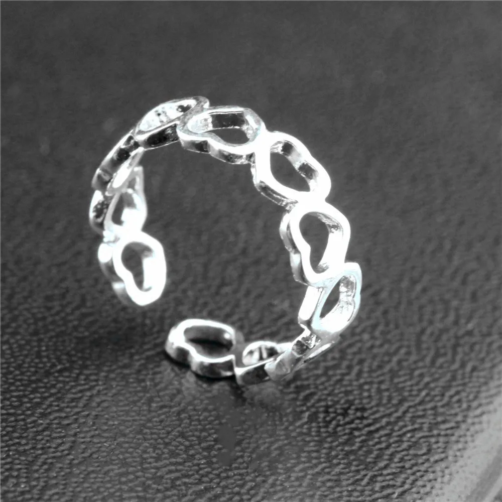 Personality Charm Love Heart Ring For Women Jewellery Men Irregular Geometric Open Rings Party Gifts Accessories