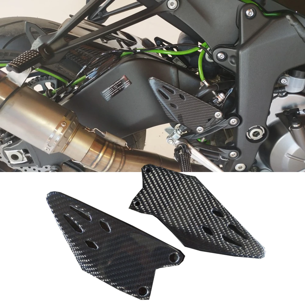 

ZX6R Heel Plates Guard Protector Fairing Foot Peg Rearset Footrest For Kawasaki ZX 6R 2022 19-2023 ZX-6R Accessories Moto Carbon