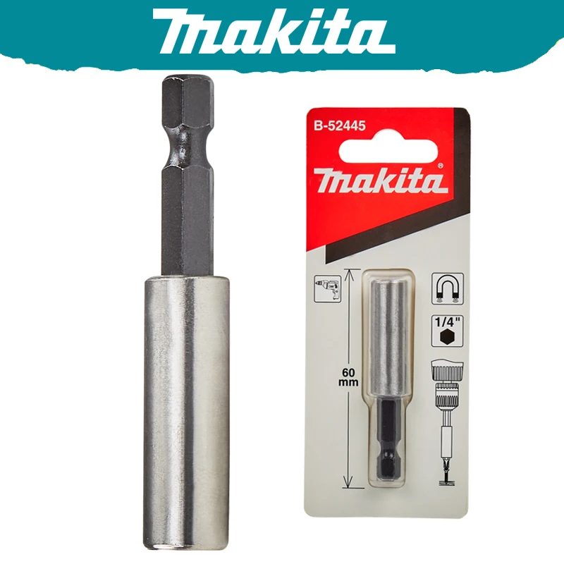 Makita B-52445 porte-embout magnétique tige hexagonale 1/4 "x 60MM tient les embouts haute dureté accessoires d'outils d'assemblage durables