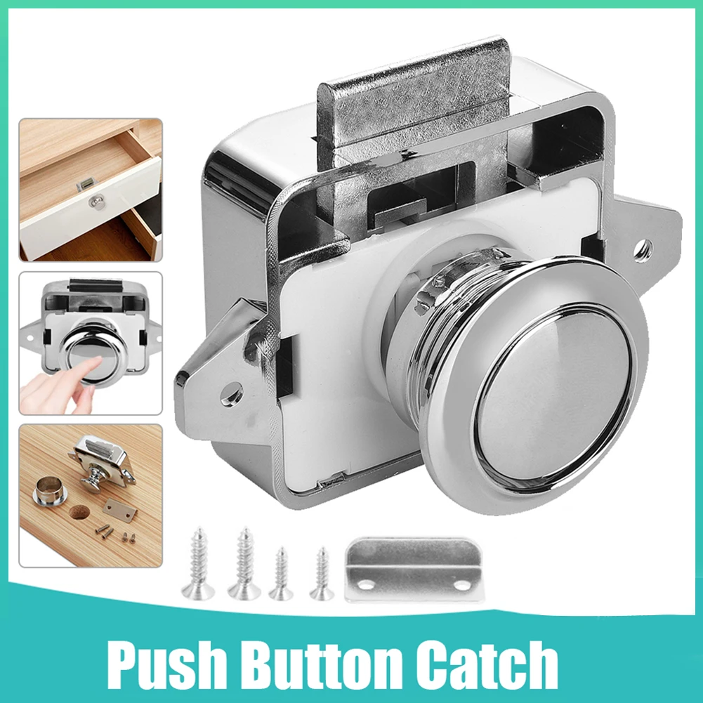 Sets Alloy Camper Cars Push Lock RV Caravan Boat Motor Cabinet Drawer Latch Button Locks Furniture Door Lock Furniture Hardware