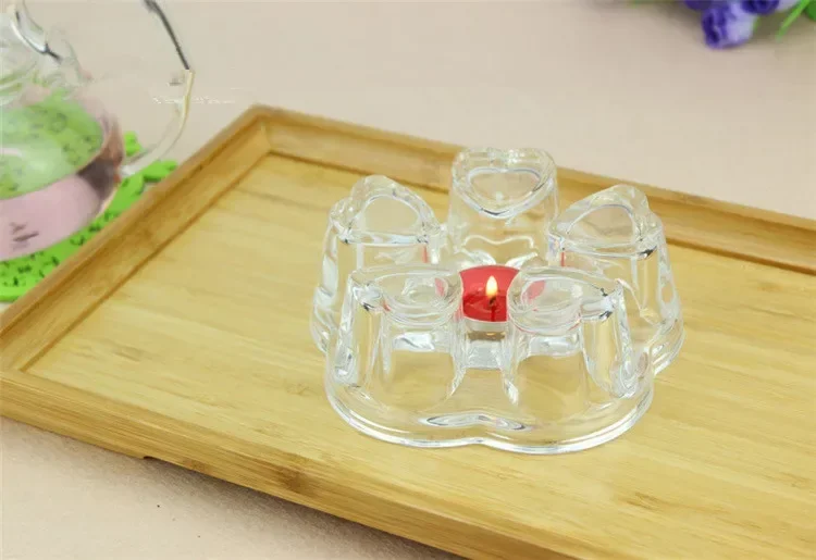 1 قطعة إبريق الشاي دفئا القلب التدفئة قاعدة القهوة المياه المعطرة الشاي الركيزة شمعة الزجاج الشفاف مقاومة للحرارة قاعدة العزل JQ 1076