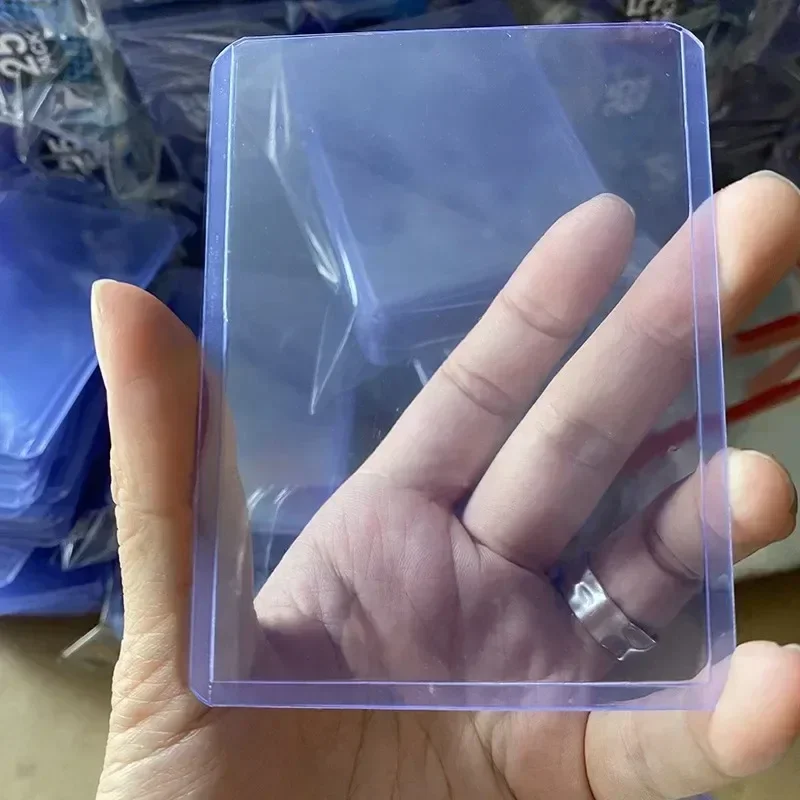 100PCS Transparent Card Sleeve with Protective Film Clear Card Holder Idol Photo Game Baseball Card Holders Cover