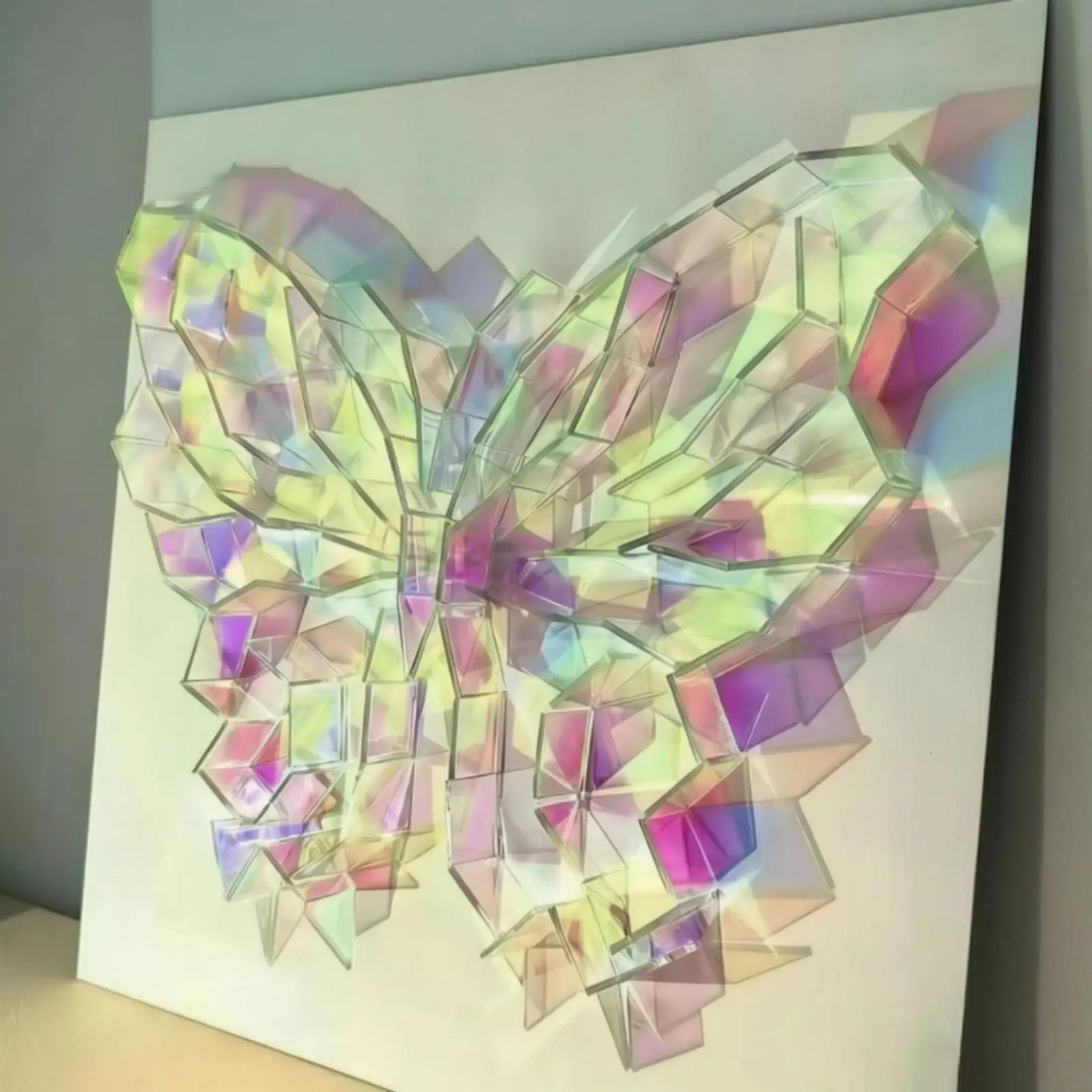 50 Pieces Mosaic Tiles Versatile Translucent Acrylic Squares with Holographic Finish Holographic Acrylic Squares for Crafters