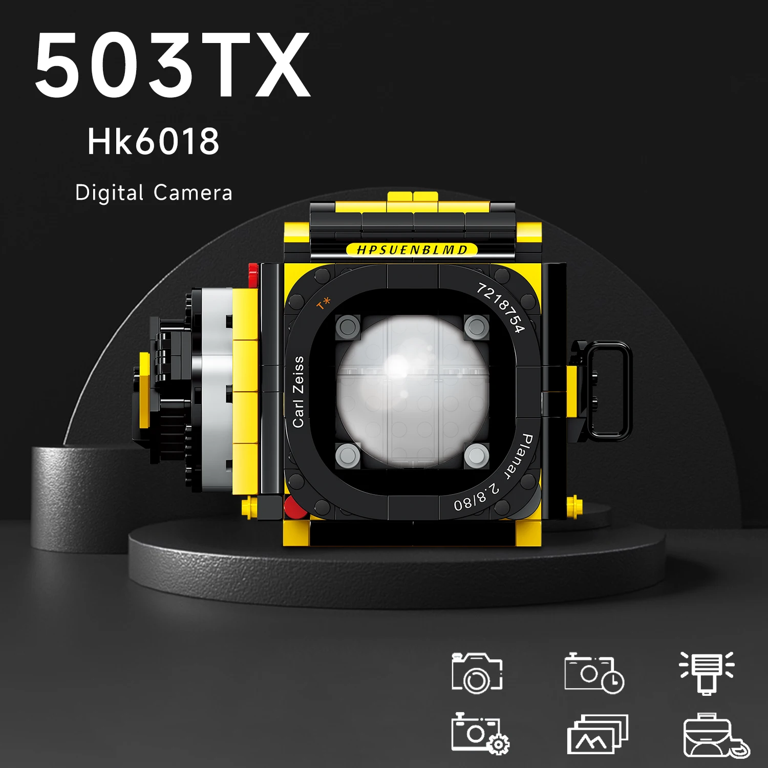 Digital Camera Model Building Blocks Set 503Tx Diy Assemble Puzzle Bricks Kit Ornaments Decor Children Adult Gifts