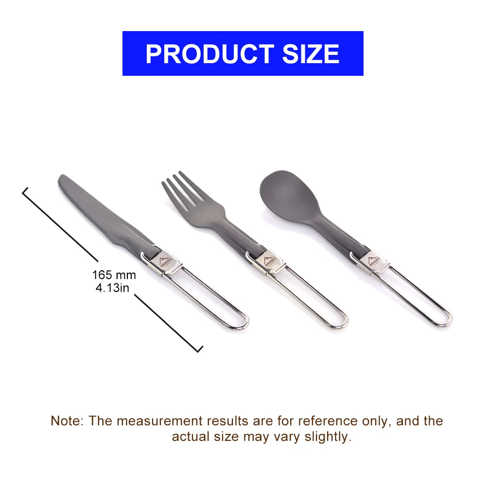 Widesea Camping Aluminum Spoon Fork Knife Tableware Set Ultralight Outdoor Cooking Equipment Cutlery Cookware Hiking Trekking