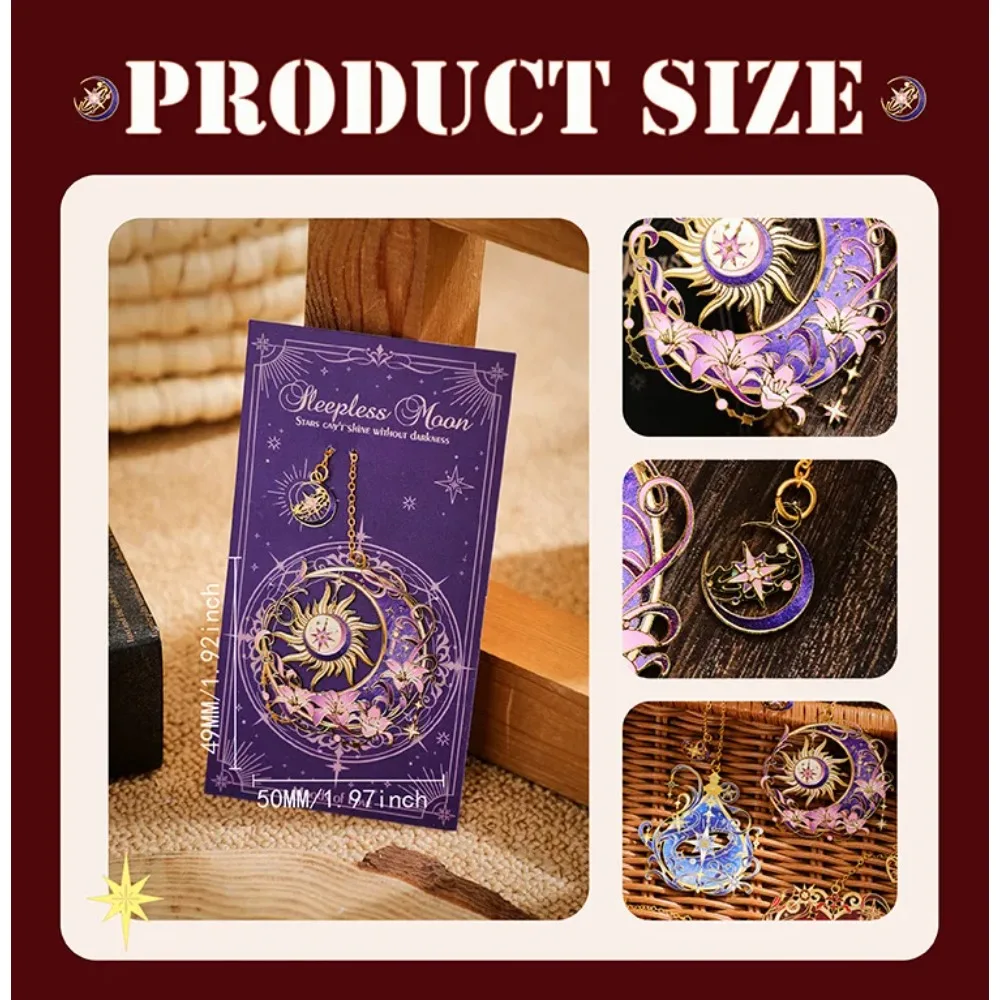 

Chain Heart Sun Floral Butterfly Metal Bookmark Colorful Bronzing Bookmark with Reading Book Clip Student School Office Supplies