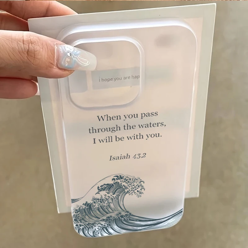 Positive Zitate Ozeane Ästhetische Bibelvers Klare Handyhülle für iPhone 17 11 12 13 14 15 16 Pro Max XS X XR 7 8 Plus Air Cover
