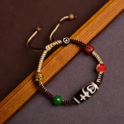 Handmade Tibetan Bracelet Agate Tianzhu Charm Rope Bracelet & Bangles Knots Unisex Good Lucky Bracelets for Woman Man Gift