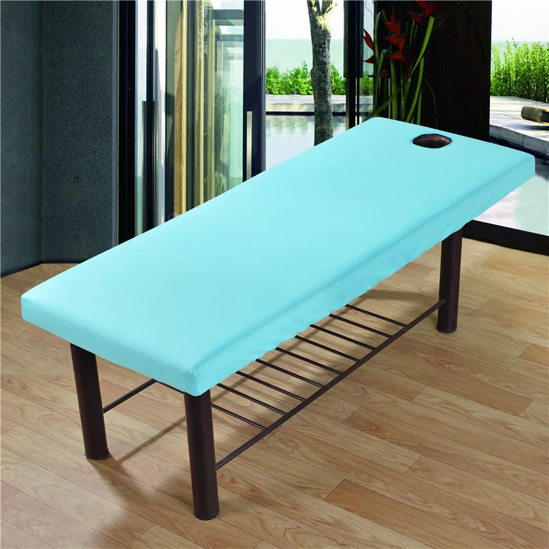 Soft Polyester Bedsheet for Beauty Salon, Massage Sheet, Body SPA Treatment, Cover Sheet with Face Breath Hole # SW