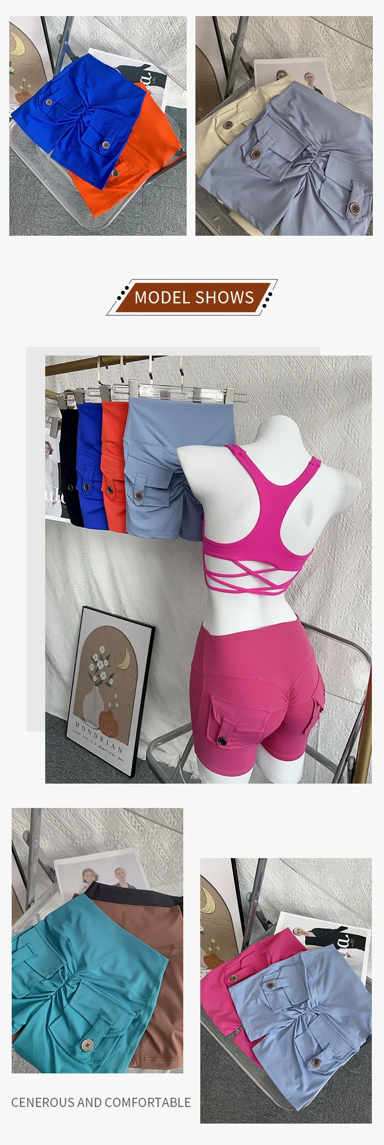 Einfarbige Hot Girl Yoga-Shorts mit hoher Taille, elastisch, bauchkontrollierend, hüftformend, mit Tasche, für Fitness, Laufen, Yoga und Sport. – Detail 9