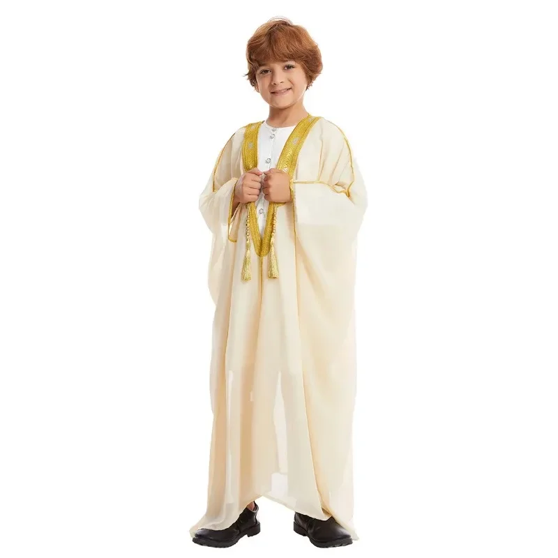 Eid Muslim Boys Robe Dishdasha Children Open Abaya Prayer Kaftan Ramadan Morocco Jubba Modest Islamic Dubai Saudi Abayas Thobe