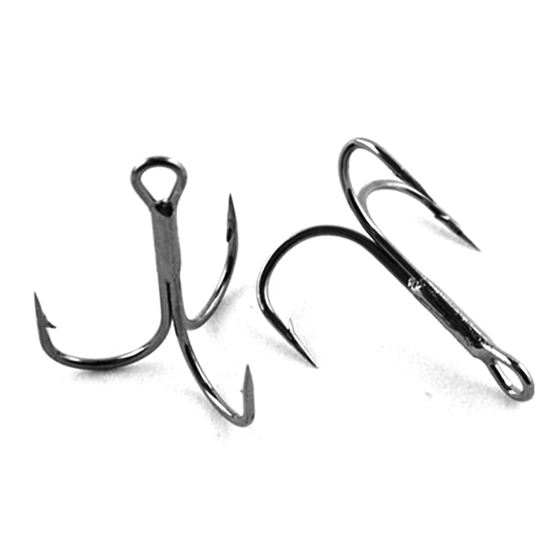 Promotion 100pcs Saltwater Fish Hooks Treble Hooks for Fishing Lures High Carbon Steel Trebles Wholesale Size 12/0 10/0 #6 #8 #1