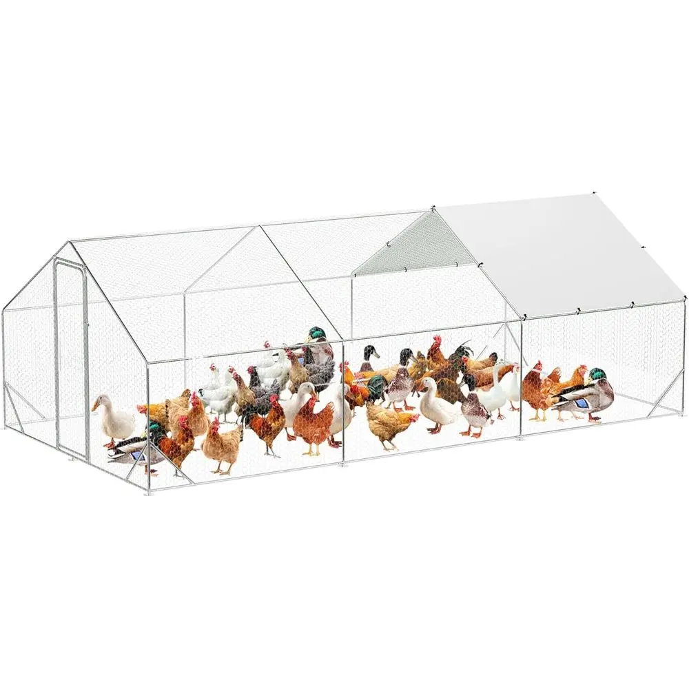 

Прочный металлический курятник с УФ-защитным покрытием крыши, коническая конструкция для домашней птицы на заднем дворе