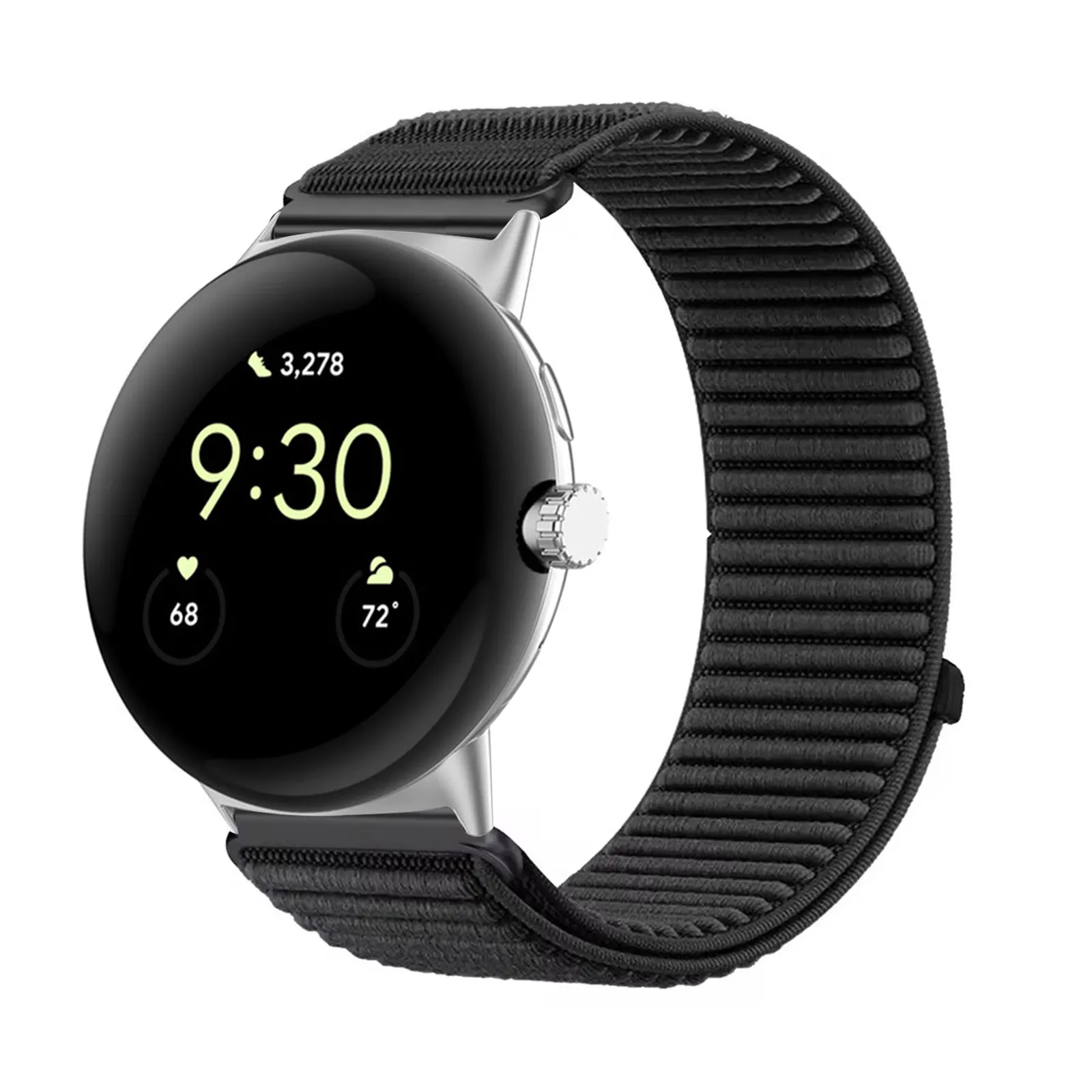 Nylonbänder für Google Pixel Watch 1/2/3 41 mm Band, elastisches, weiches Nylonarmband mit Klettverschluss