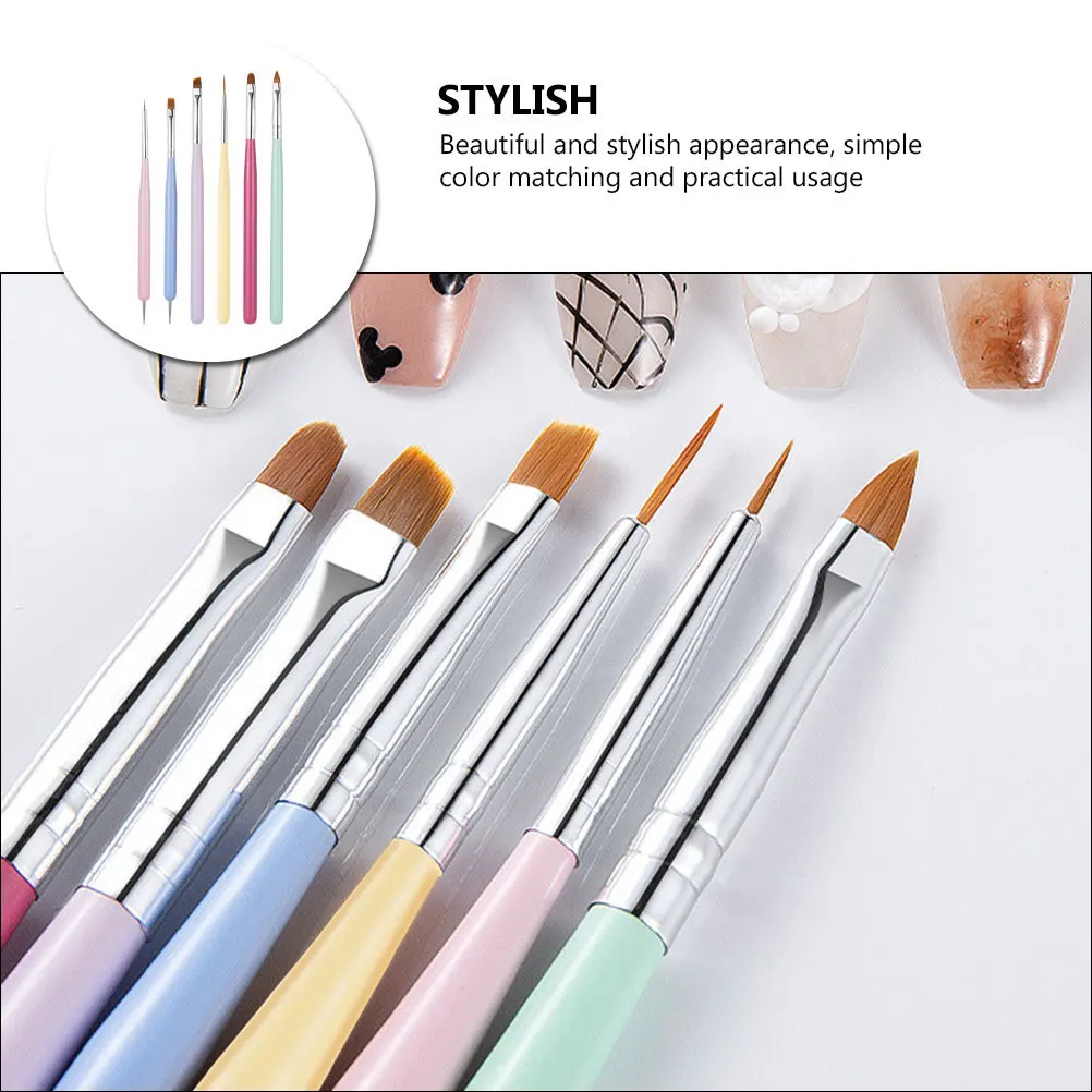 

6Pcs Nail Art Pen Set Small Compact Manicure DIY Drawing Tools Nail Painting Pen Kit for Home and Professional Use